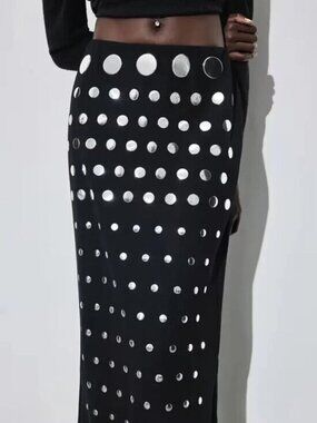 Minimalist Mirror Midi Skirt